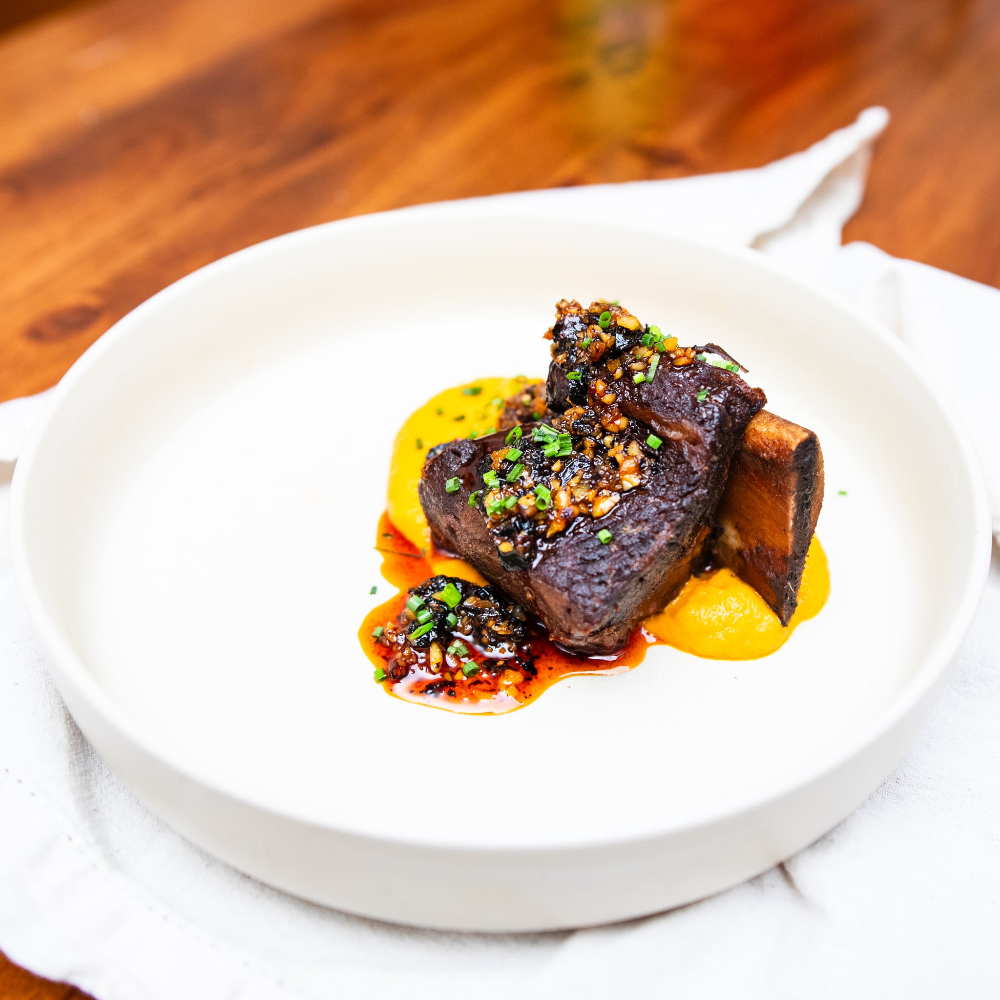 Smoked beef short rib with caramelized glaze - Austin private chef specialty